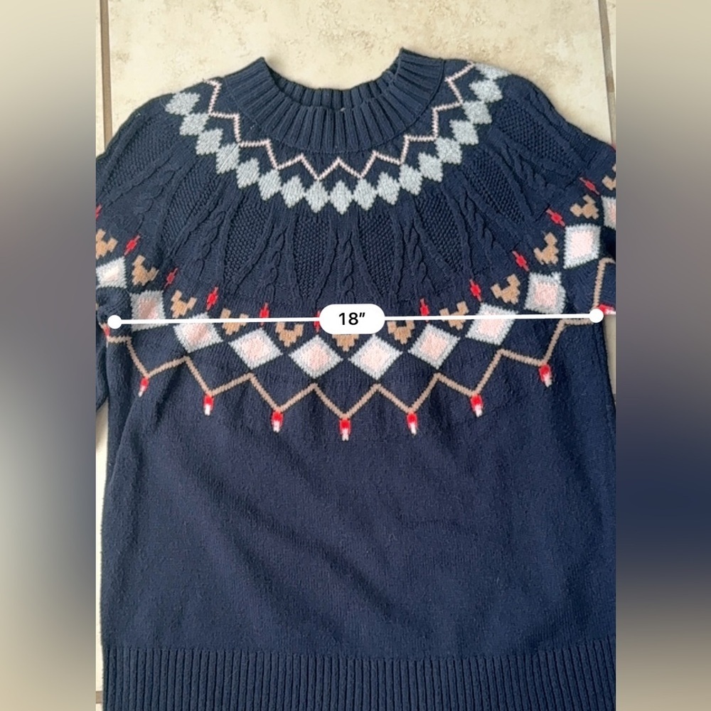 1901 Navy Point Fair Isle Women's Sweater Size Large - Picture 7 of 8